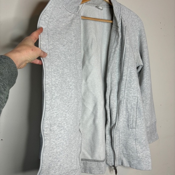 Lululemon Back To It Wrap Jacket Heathered Vapor Light Gray White Size 8 - Picture 9 of 14